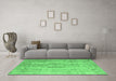 Machine Washable Persian Emerald Green Bohemian Area Rugs in a Living Room,, wshcon732emgrn