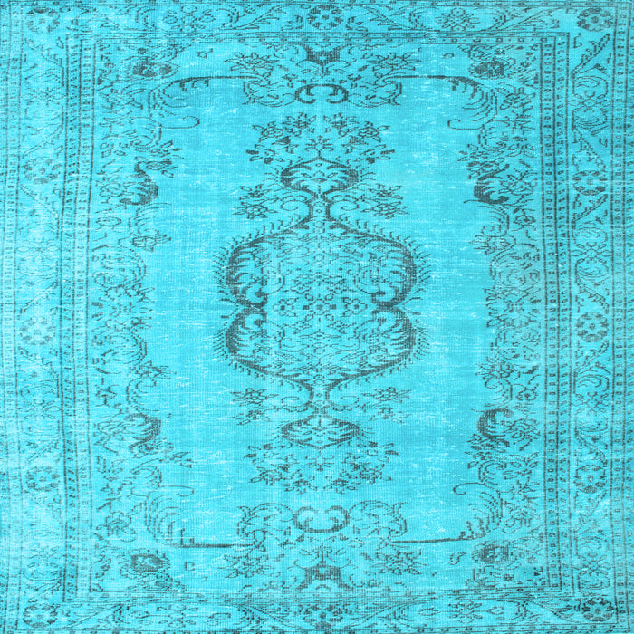 Square Machine Washable Persian Light Blue Bohemian Rug, wshcon732lblu