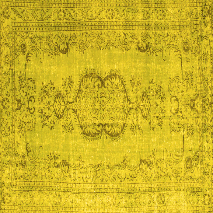Square Machine Washable Persian Yellow Bohemian Rug, wshcon732yw