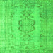 Serging Thickness of Persian Green Bohemian Rug, con732grn