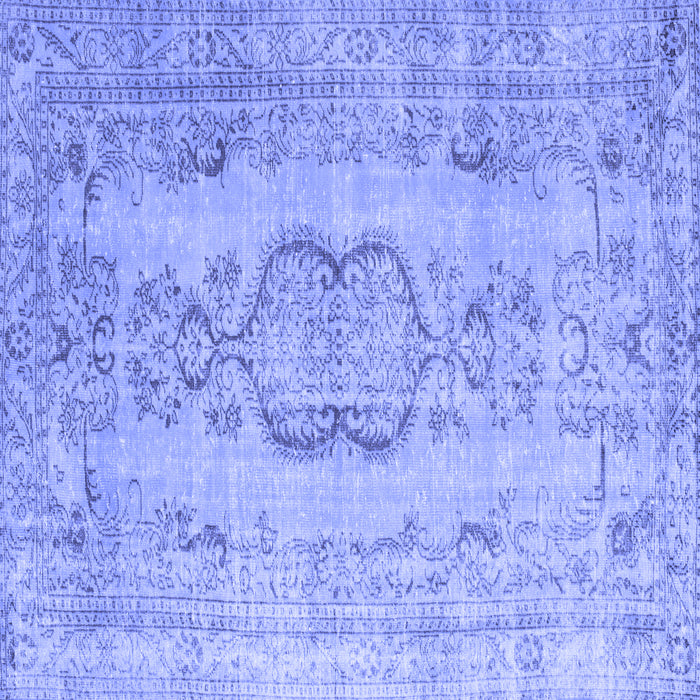 Square Machine Washable Persian Blue Bohemian Rug, wshcon732blu