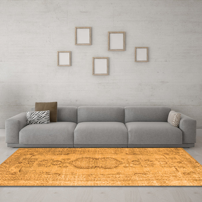 Machine Washable Persian Orange Bohemian Area Rugs in a Living Room, wshcon732org