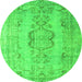 Machine Washable Persian Green Bohemian Area Rugs, wshcon732grn