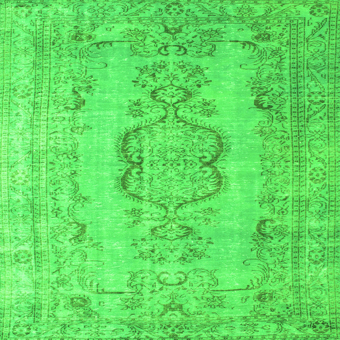 Round Machine Washable Persian Green Bohemian Area Rugs, wshcon732grn