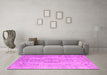 Machine Washable Persian Pink Bohemian Rug in a Living Room, wshcon732pnk