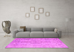 Machine Washable Persian Pink Bohemian Rug in a Living Room, wshcon732pnk