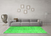 Machine Washable Persian Green Bohemian Area Rugs in a Living Room,, wshcon732grn