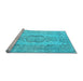 Sideview of Machine Washable Persian Light Blue Bohemian Rug, wshcon732lblu