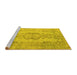 Sideview of Machine Washable Persian Yellow Bohemian Rug, wshcon732yw