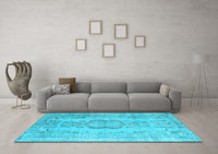 Machine Washable Persian Light Blue Bohemian Rug, wshcon732lblu