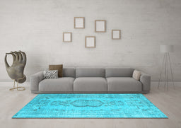 Machine Washable Persian Light Blue Bohemian Rug in a Living Room, wshcon732lblu