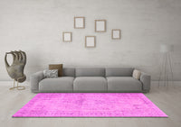 Machine Washable Abstract Pink Contemporary Rug, wshcon733pnk
