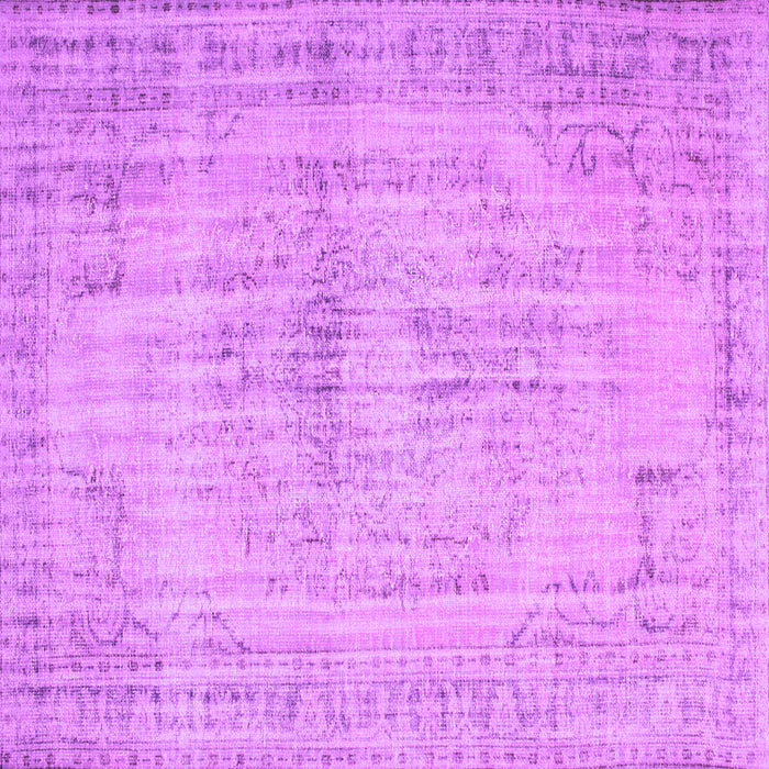 Square Machine Washable Abstract Purple Contemporary Area Rugs, wshcon733pur