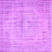 Square Machine Washable Abstract Purple Contemporary Area Rugs, wshcon733pur