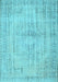 Machine Washable Abstract Light Blue Contemporary Rug, wshcon733lblu