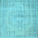 Square Abstract Light Blue Contemporary Rug, con733lblu