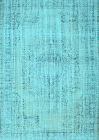 Abstract Light Blue Contemporary Rug, con733lblu