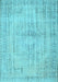 Abstract Light Blue Contemporary Rug, con733lblu