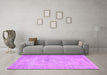 Machine Washable Abstract Purple Contemporary Area Rugs in a Living Room, wshcon733pur