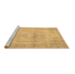 Sideview of Machine Washable Abstract Brown Contemporary Rug, wshcon733brn