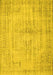 Machine Washable Abstract Yellow Contemporary Rug, wshcon733yw