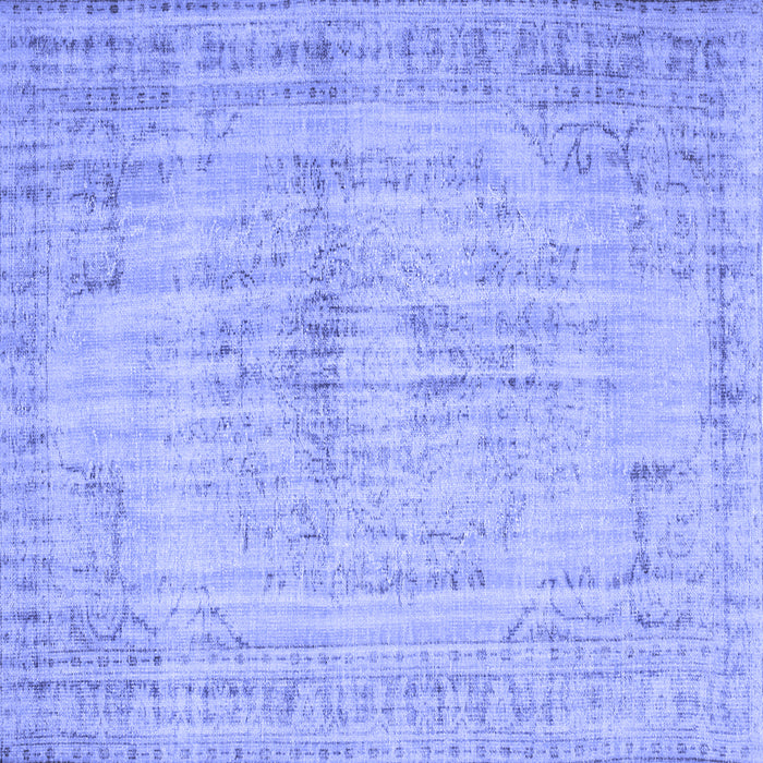 Square Abstract Blue Contemporary Rug, con733blu