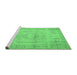 Sideview of Machine Washable Abstract Emerald Green Contemporary Area Rugs, wshcon733emgrn