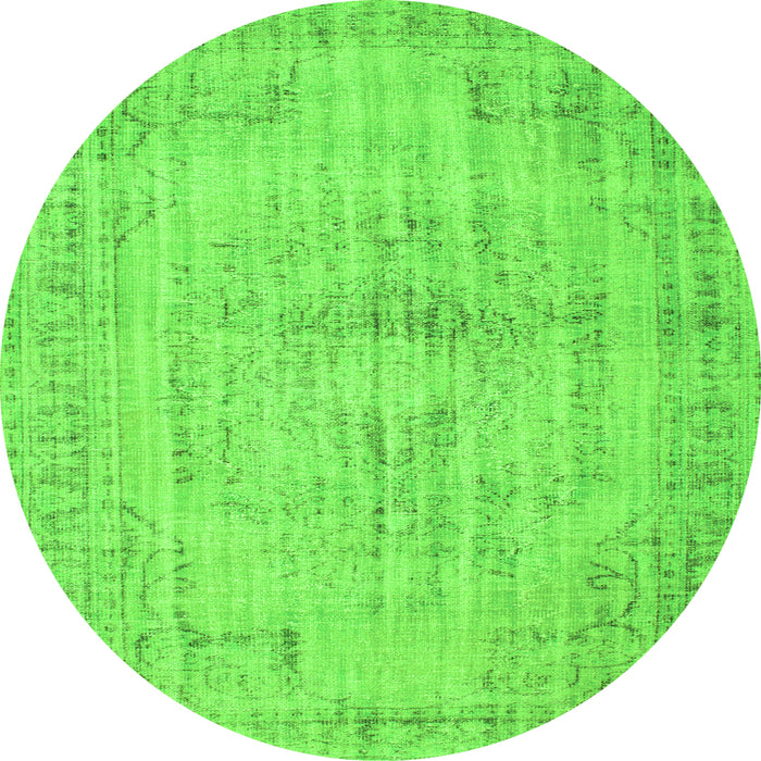 Square Abstract Green Contemporary Rug, con733grn