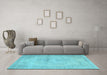 Machine Washable Abstract Light Blue Contemporary Rug in a Living Room, wshcon733lblu