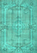 Abstract Turquoise Contemporary Rug, con734turq