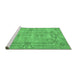 Sideview of Machine Washable Abstract Emerald Green Contemporary Area Rugs, wshcon734emgrn