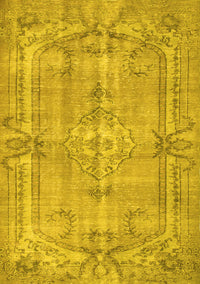 Abstract Yellow Contemporary Rug, con734yw