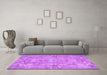 Machine Washable Abstract Purple Contemporary Area Rugs in a Living Room, wshcon734pur