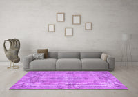 Machine Washable Abstract Purple Contemporary Rug, wshcon734pur