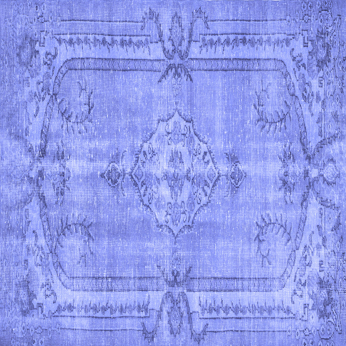 Square Machine Washable Abstract Blue Contemporary Rug, wshcon734blu