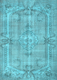 Abstract Light Blue Contemporary Rug, con734lblu