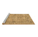 Sideview of Machine Washable Abstract Brown Contemporary Rug, wshcon734brn