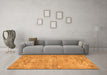 Machine Washable Abstract Orange Contemporary Area Rugs in a Living Room, wshcon734org