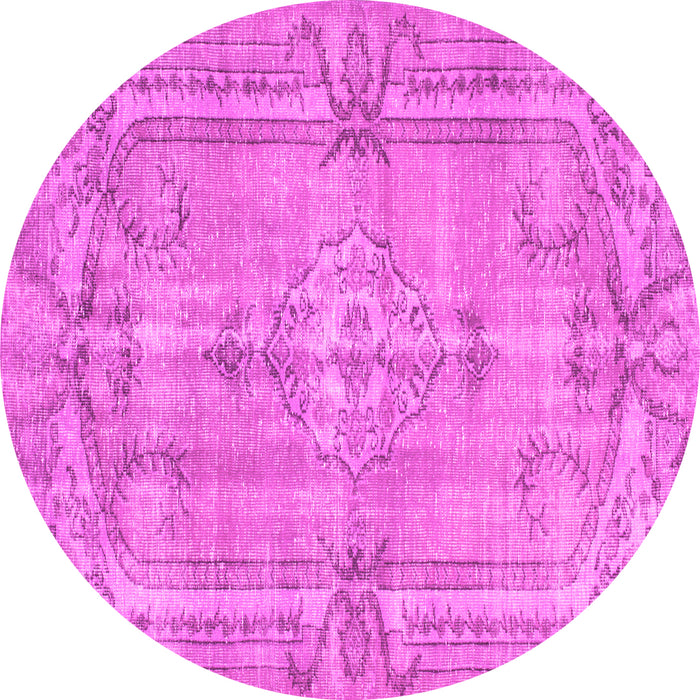 Round Abstract Pink Contemporary Rug, con734pnk