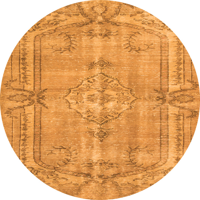 Square Abstract Orange Contemporary Rug, con734org