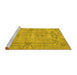 Sideview of Machine Washable Abstract Yellow Contemporary Rug, wshcon734yw