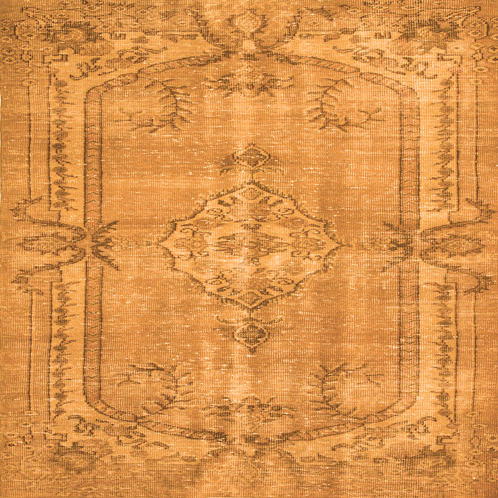 Round Machine Washable Abstract Orange Contemporary Area Rugs, wshcon734org