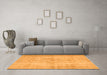 Machine Washable Abstract Orange Contemporary Area Rugs in a Living Room, wshcon735org