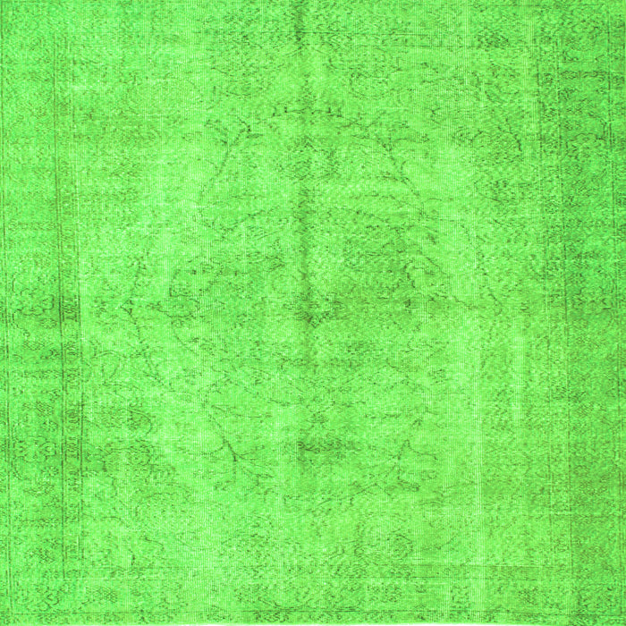 Serging Thickness of Abstract Green Contemporary Rug, con735grn