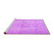 Sideview of Machine Washable Abstract Purple Contemporary Area Rugs, wshcon735pur