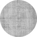 Square Abstract Gray Contemporary Rug, con735gry