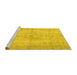 Sideview of Machine Washable Abstract Yellow Contemporary Rug, wshcon735yw