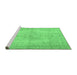 Sideview of Machine Washable Abstract Emerald Green Contemporary Area Rugs, wshcon735emgrn