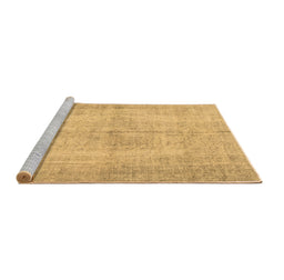Sideview of Machine Washable Abstract Brown Contemporary Rug, wshcon735brn