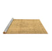 Sideview of Machine Washable Abstract Brown Contemporary Rug, wshcon735brn
